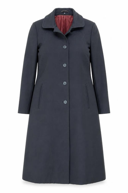 Lampert London Womens Black Wool Long Overcoat Size 12