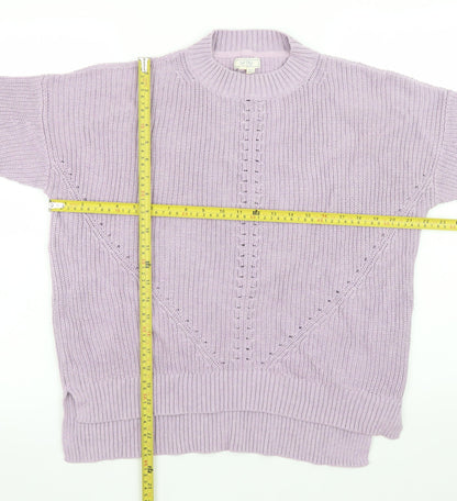 Fat Face Women’s Purple Cotton Crew Neck Long Sleeve Jumper Size 16