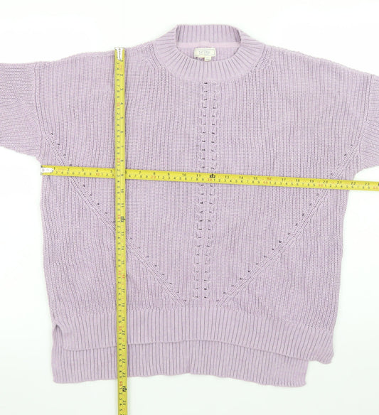 Fat Face Women’s Purple Cotton Crew Neck Long Sleeve Jumper Size 16