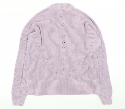 Fat Face Women’s Purple Cotton Crew Neck Long Sleeve Jumper Size 16