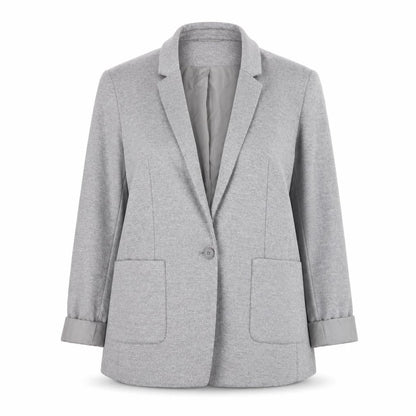 Oasis Women’s Grey Blazer Jacket UK 16 Lined Single-Breasted Workwear