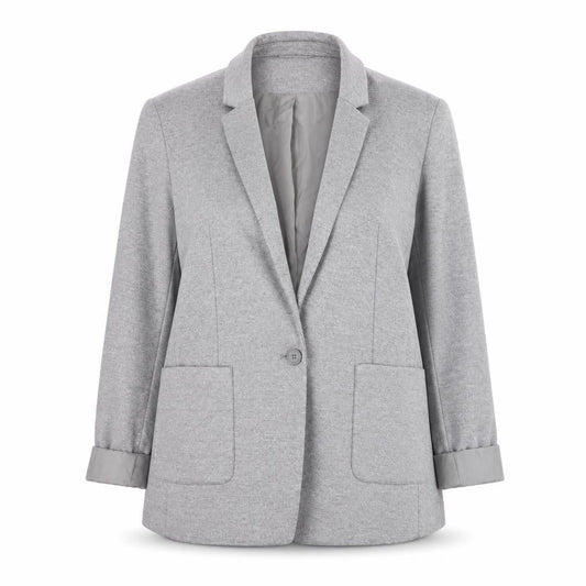 Oasis Women’s Grey Blazer Jacket UK 16 Lined Single-Breasted Workwear