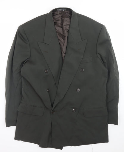Ungaro Uomo Paris Mens Black Wool Blazer Jacket 40R Classic Fit