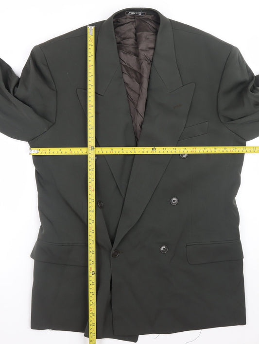Ungaro Uomo Paris Mens Black Wool Blazer Jacket 40R Classic Fit