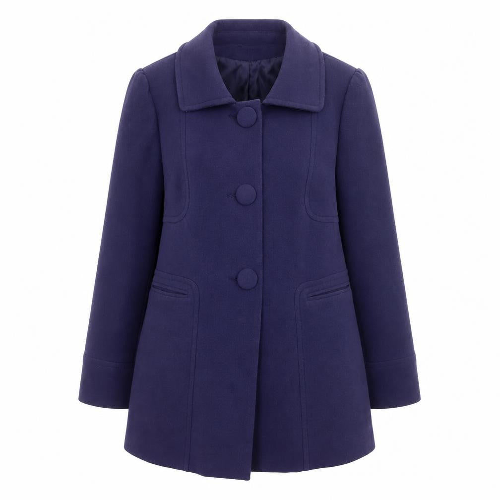 Papaya Women's Purple Mid-Length Overcoat Size 16 Button Lined