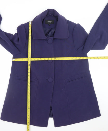 Papaya Women's Purple Mid-Length Overcoat Size 16 Button Lined