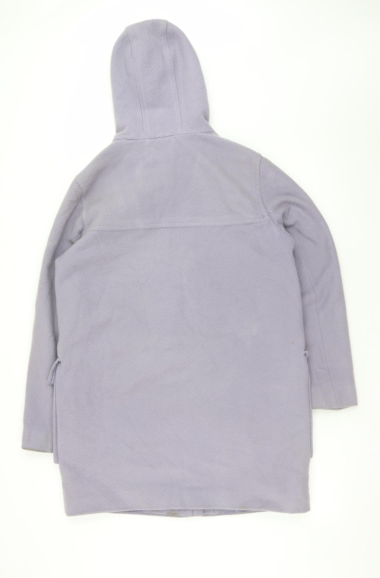 Marks and Spencer Women’s Purple Wool Blend Duffle Coat UK 16 Hooded Toggle Long