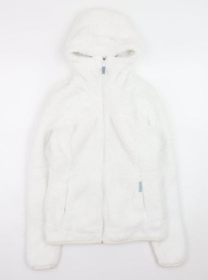 Womens UK Size S DECATHLON White Full Zip Hoodie