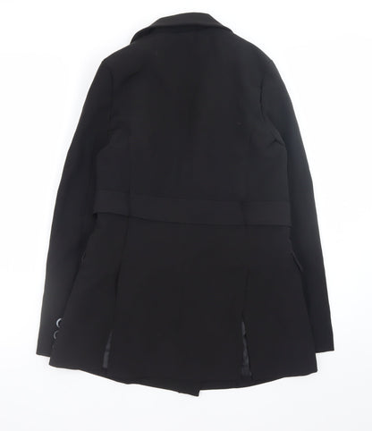 PrettyLittleThing Women's Black Belted Blazer Jacket Size 4