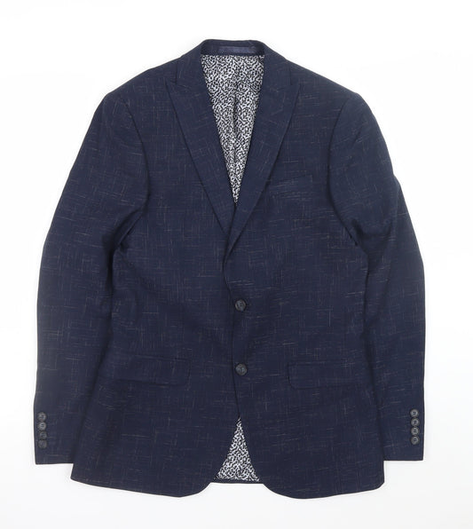 Limehaus Women's Blue Checked Regular Fit Blazer Size 10