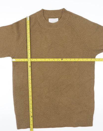 Jack & Jones Men's Brown Knit Crew Neck Pullover Jumper Size L