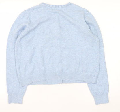 Old Navy Women Blue XL Cardigan Knit Long Sleeve Crew Neck Jumper