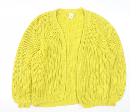 River Island Women's Yellow Chunky Knit Open Cardigan Size M
