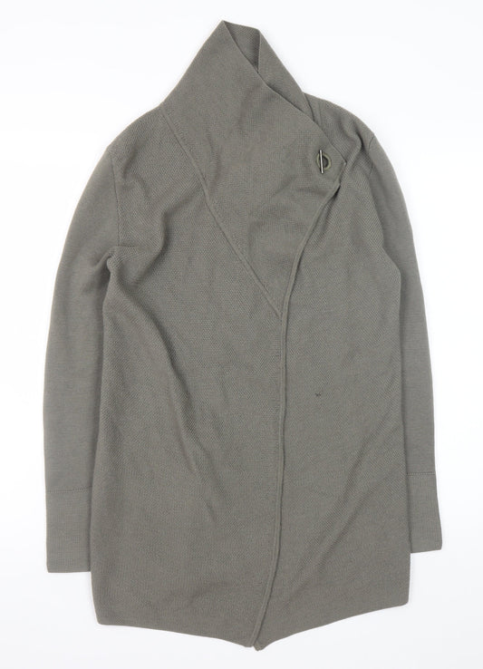 Jigsaw Women’s Grey Wool High Neck Cardigan Size S