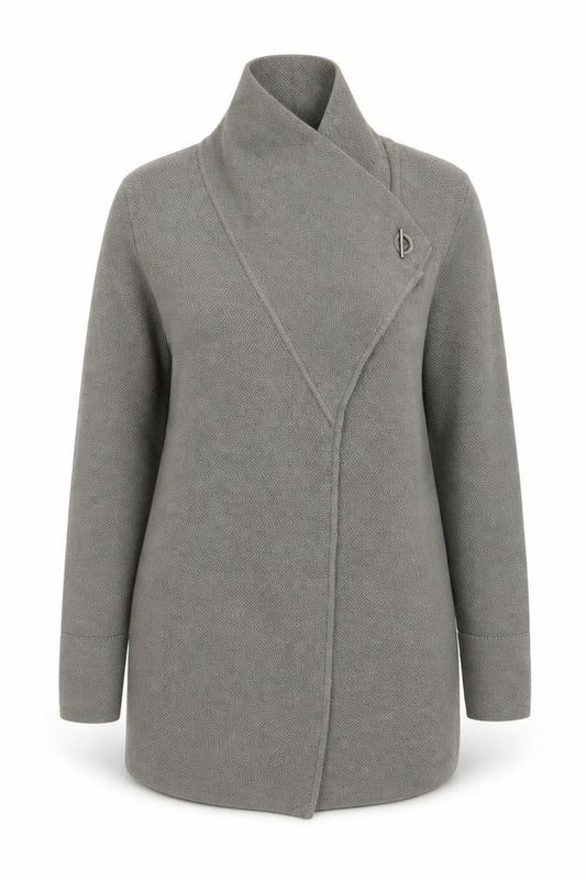 Jigsaw Women’s Grey Wool High Neck Cardigan Size S