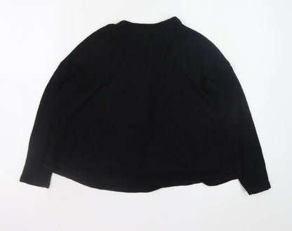 River Island Women's Black Size 8 1/2 Zip Knit Jumper