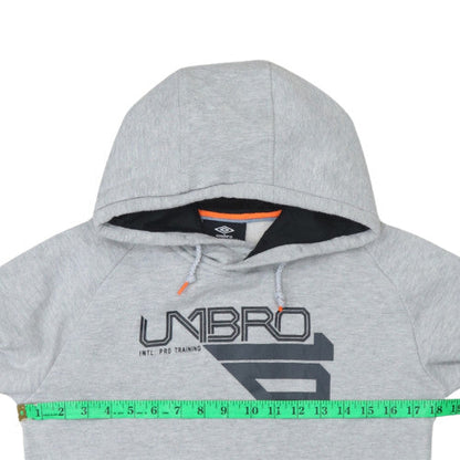 Umbro Boys Grey Hoodie Pullover Graphic Print Hooded Sweatshirt Size M