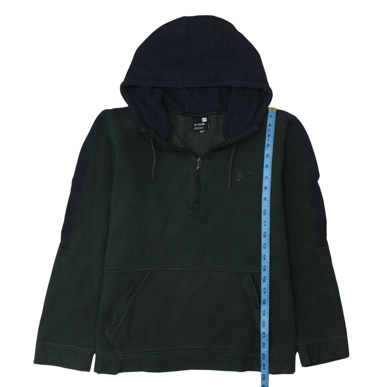 Mens UK Size XL Under armour Green 1/2 Zip Hoodie