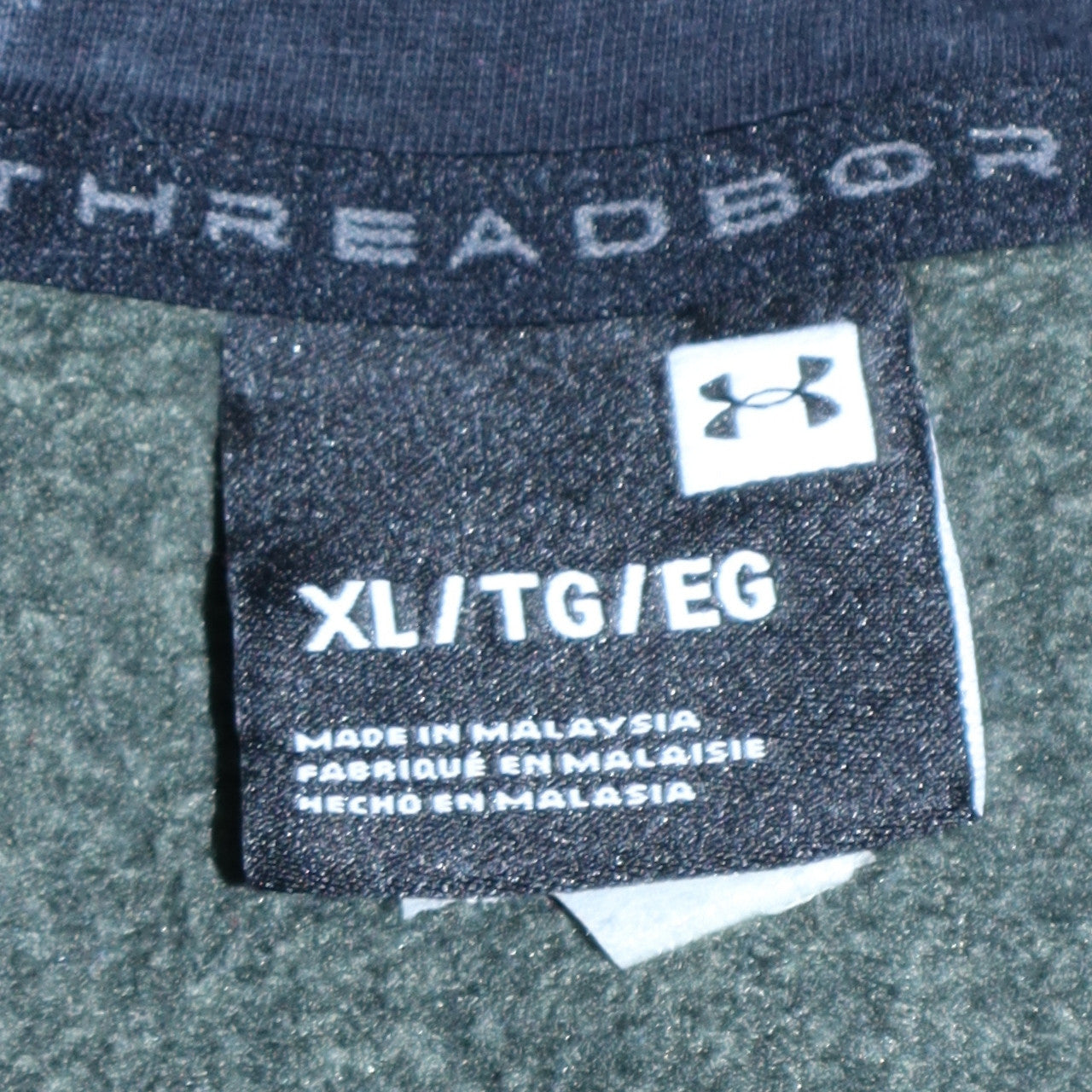 Mens UK Size XL Under armour Green 1/2 Zip Hoodie