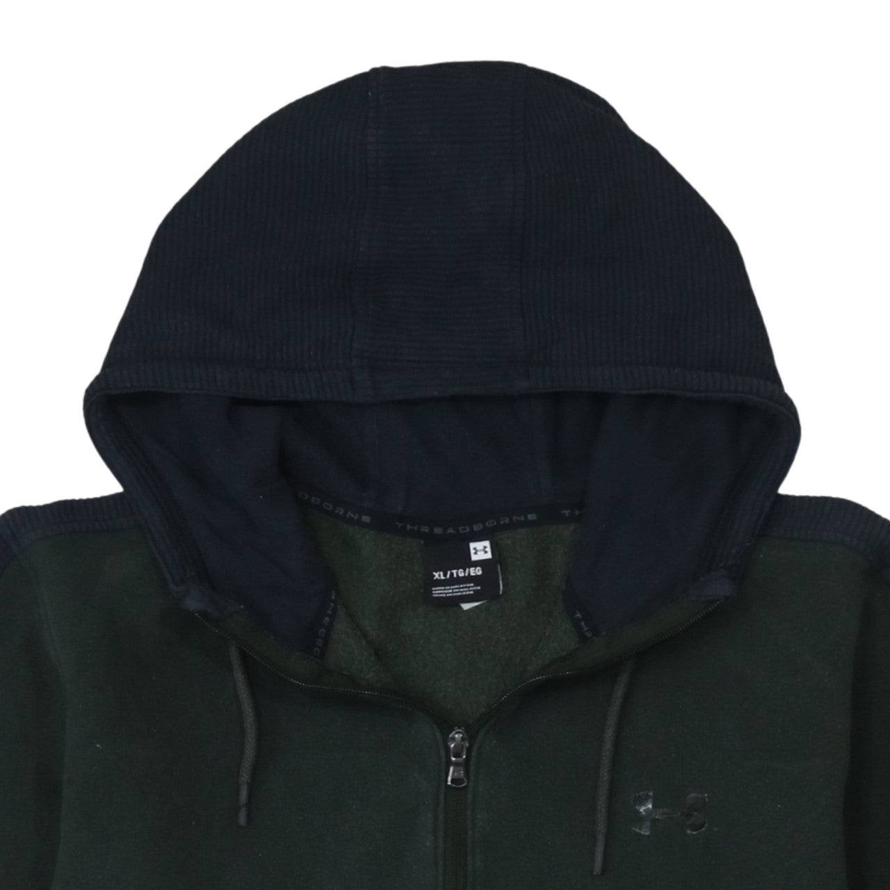 Mens UK Size XL Under armour Green 1/2 Zip Hoodie