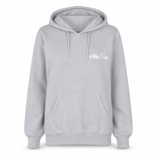 Front view of Ellesse Women Grey Pullover Hoodie UK 8 Cotton Blend Casual