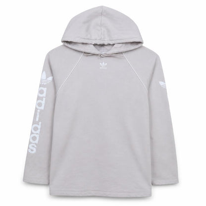 Front view of Adidas women’s grey pullover hoodie uk 6 xs long sleeve logo cotton