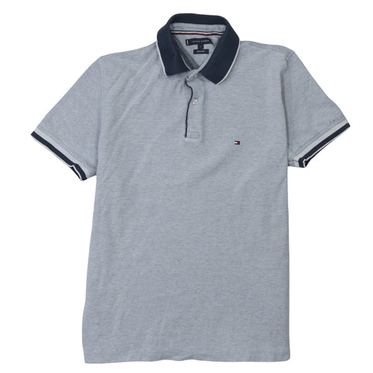 Tommy Hilfiger Men's Grey Regular Fit Cotton Polo Shirt L