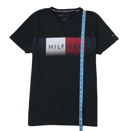 Tommy Hilfiger Men Black Logo Graphic Organic Cotton T-Shirt M