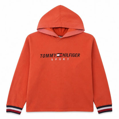 Womens UK Size L Tommy Hilfiger Orange Pullover Hoodie