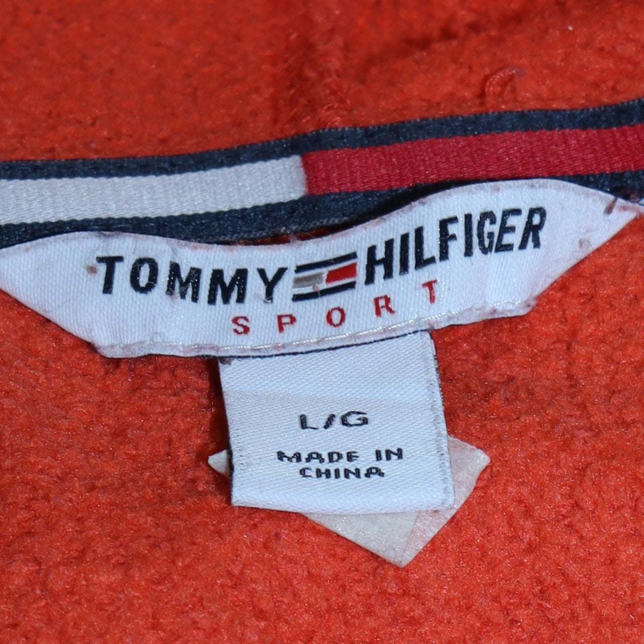 Womens UK Size L Tommy Hilfiger Orange Pullover Hoodie