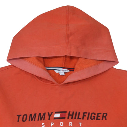 Womens UK Size L Tommy Hilfiger Orange Pullover Hoodie
