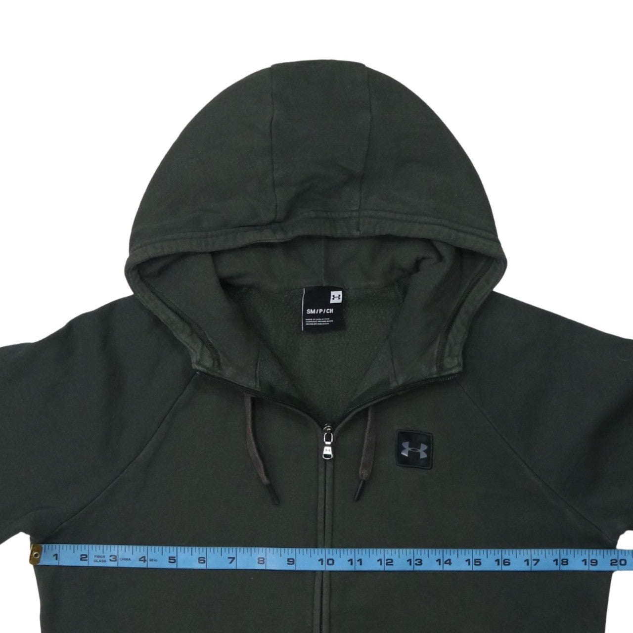 Mens UK Size S Under armour Green Full Zip Hoodie