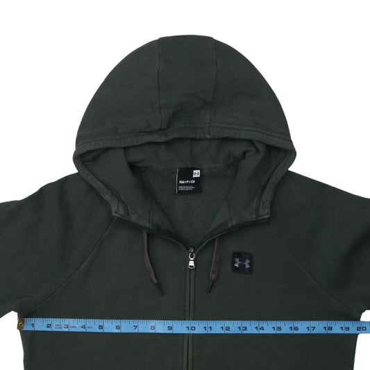 Mens UK Size S Under armour Green Full Zip Hoodie