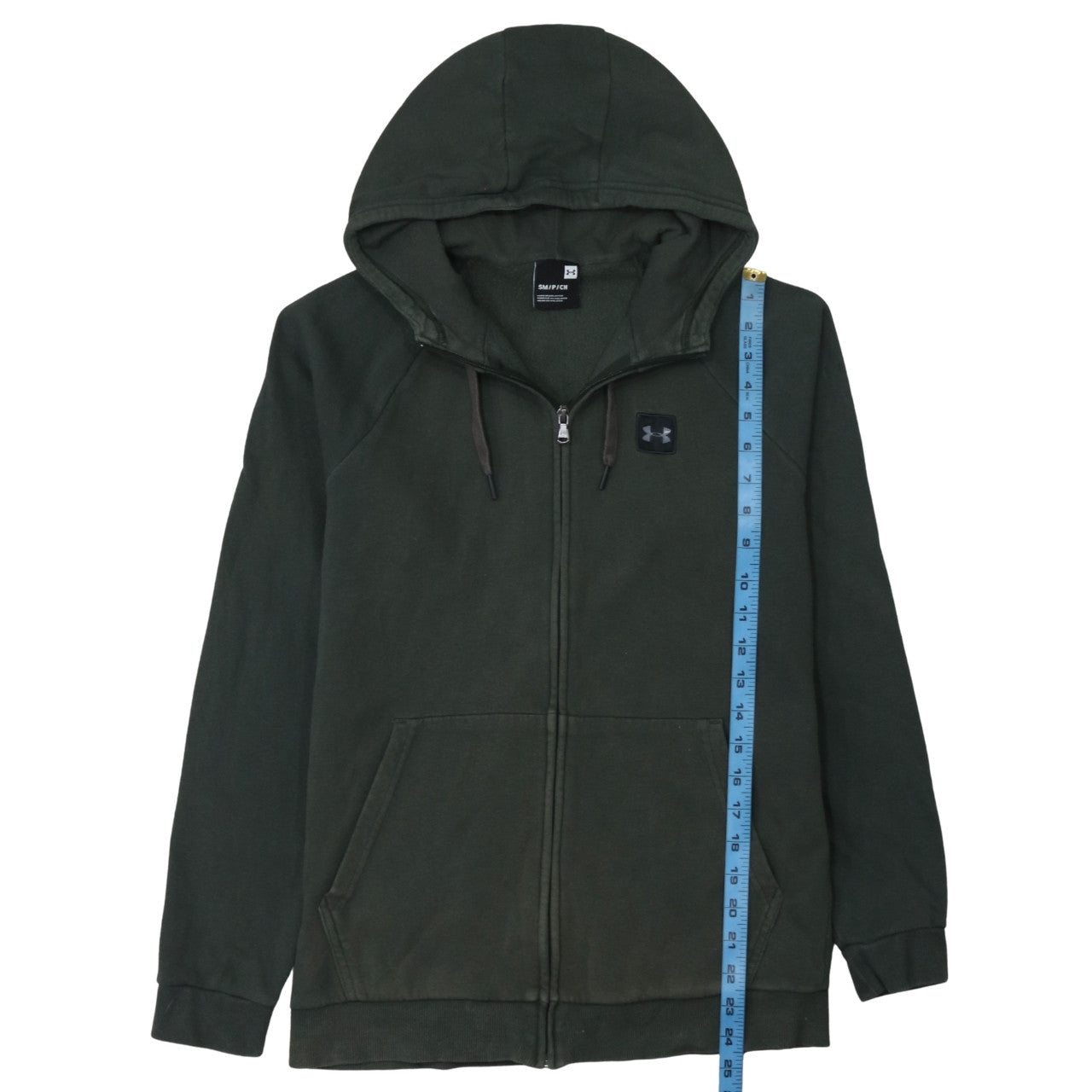 Mens UK Size S Under armour Green Full Zip Hoodie