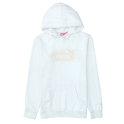 Womens UK Size M PUMA White Pullover Hoodie