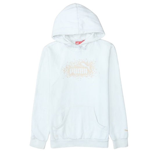 Womens UK Size M PUMA White Pullover Hoodie