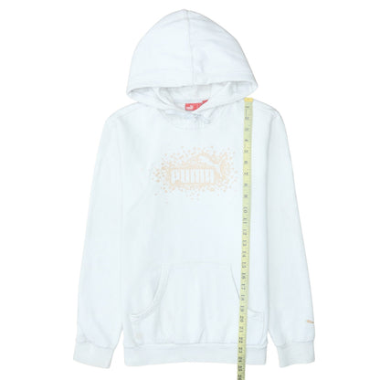 Womens UK Size M PUMA White Pullover Hoodie