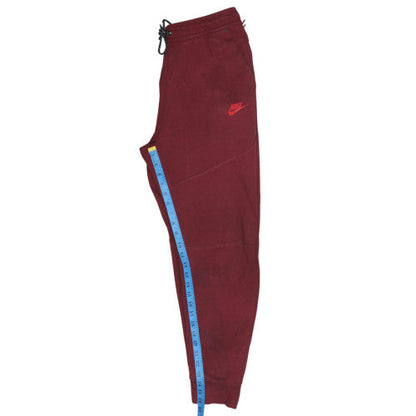 Nike Men's Red Jogger Sweatpants M Drawstring Fleece Lined