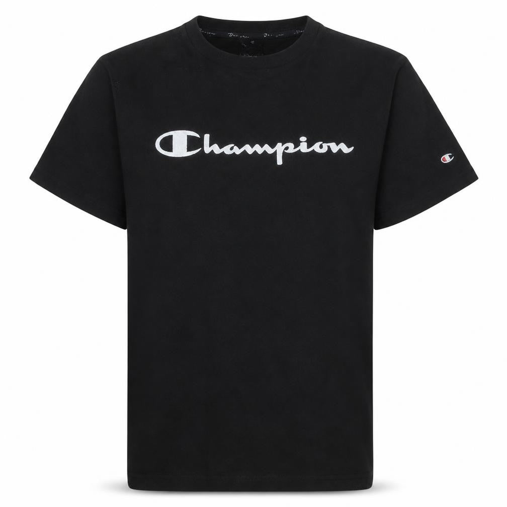 Champion Womens Black Large Basic Cotton Crew Neck T-Shirt