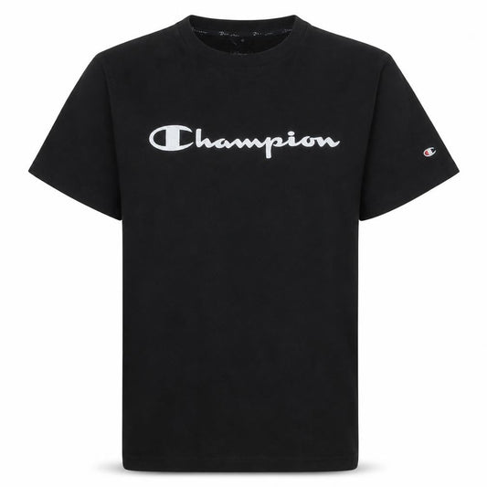 Champion Womens Black Large Basic Cotton Crew Neck T-Shirt