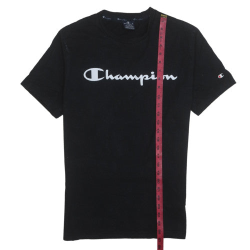Champion Womens Black Large Basic Cotton Crew Neck T-Shirt