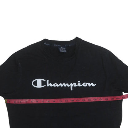 Champion Womens Black Large Basic Cotton Crew Neck T-Shirt