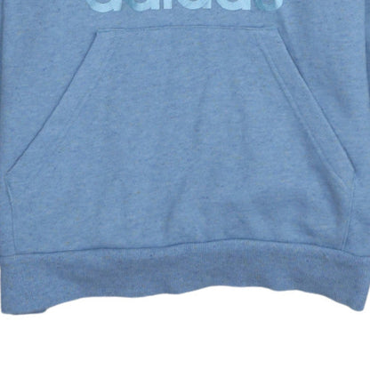 Adidas Boys Blue Pullover Hoodie 13-14 Years Regular Fit Logo Fleece