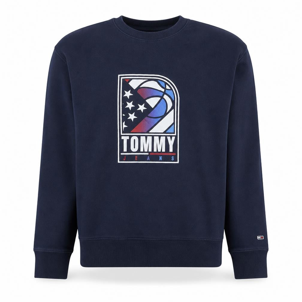 Mens UK Size M Tommy Jeans Blue Pullover Sweatshirt
