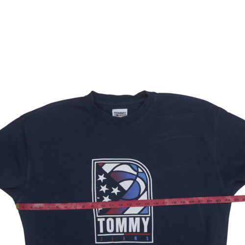 Mens UK Size M Tommy Jeans Blue Pullover Sweatshirt