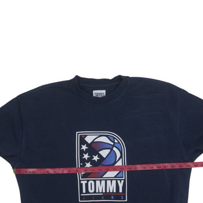 Mens UK Size M Tommy Jeans Blue Pullover Sweatshirt