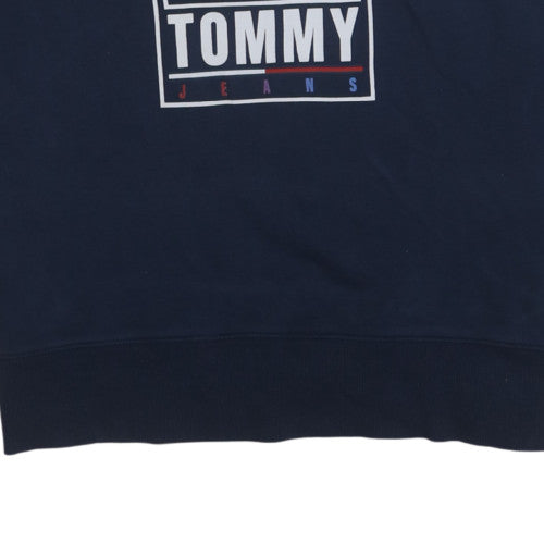 Mens UK Size M Tommy Jeans Blue Pullover Sweatshirt