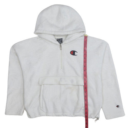 Womens UK Size XS Champion White Pullover Hoodie