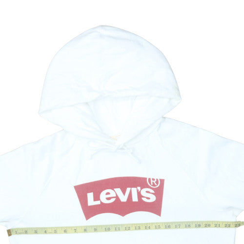 Mens UK Size M Levi's White Pullover Hoodie