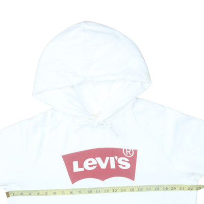 Mens UK Size M Levi's White Pullover Hoodie